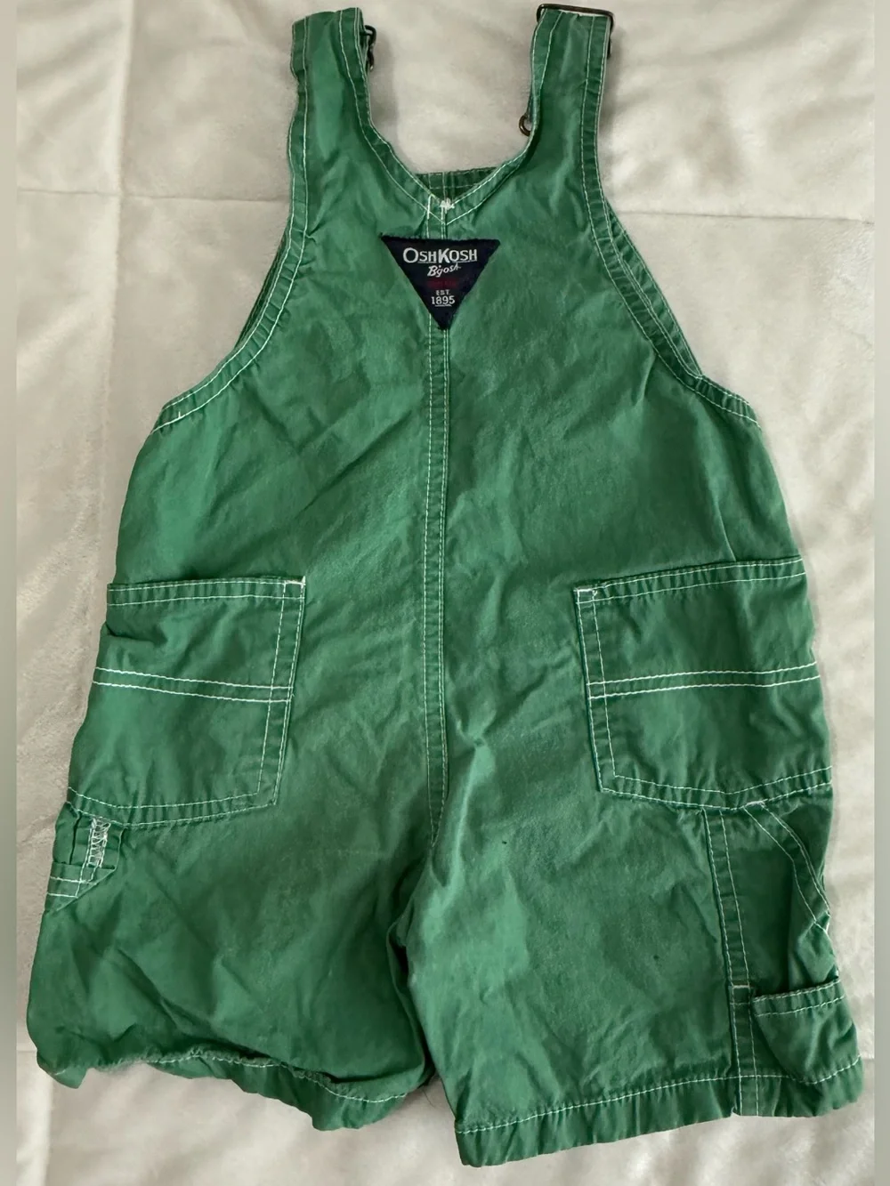 OshKosh B'gosh 12M-18M Bundle Denim Overalls Shortalls Sherpa Jacket Lot of 3